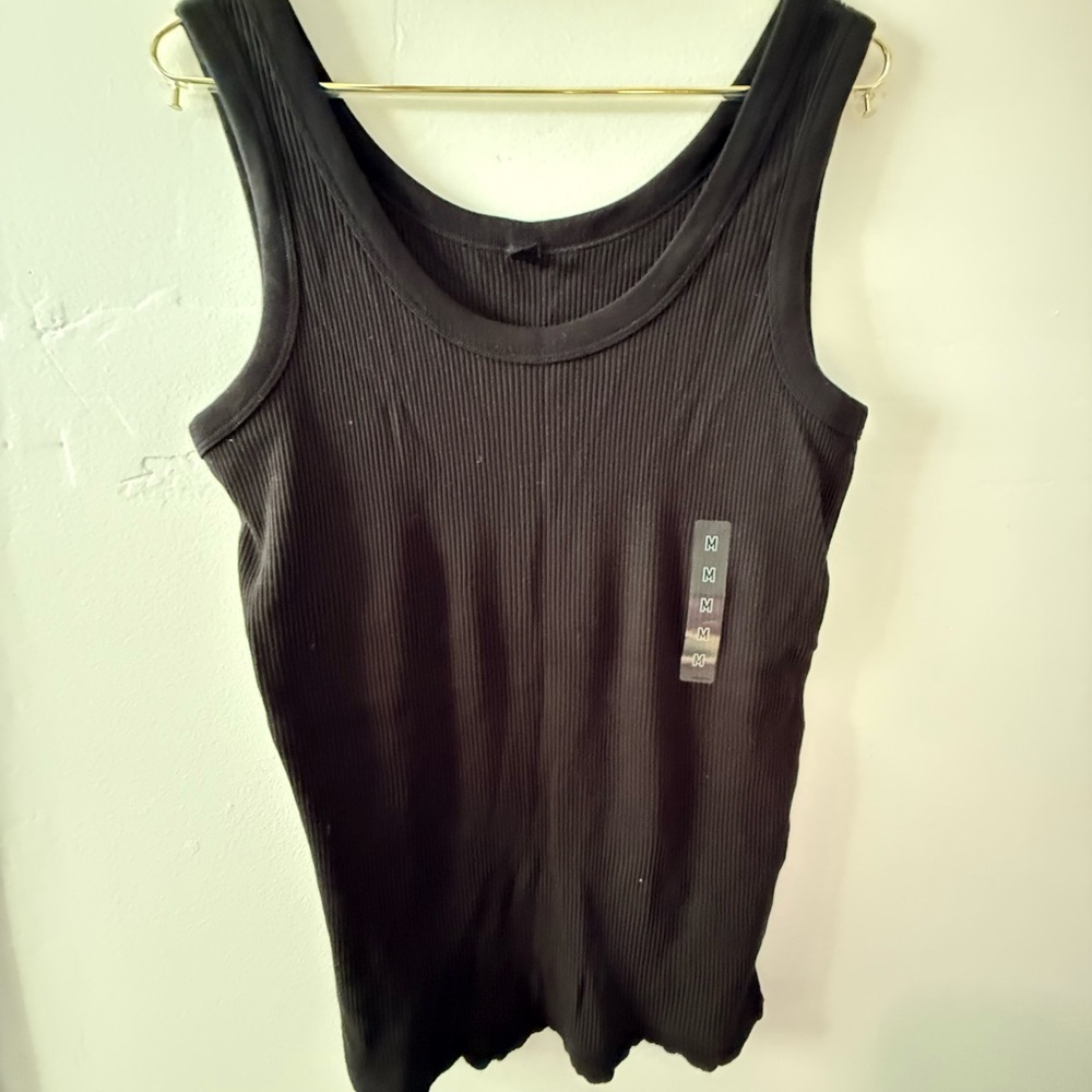 Uniqlo Black Ribbed Tank Top